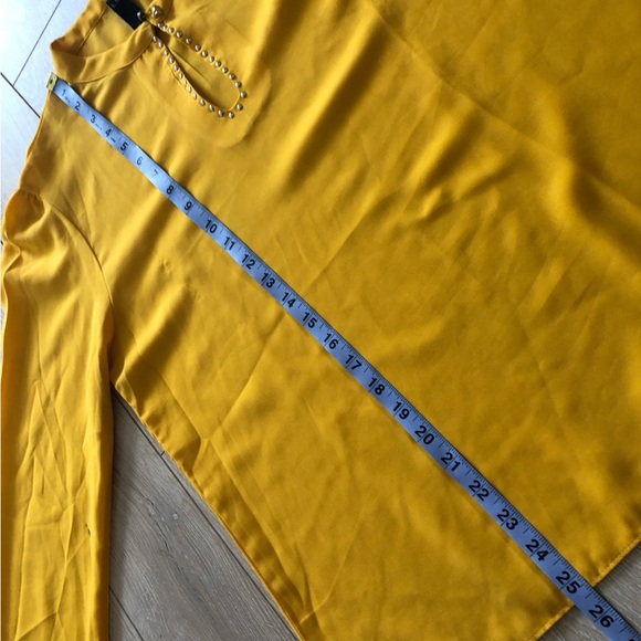 Kazo Mustard Yellow Long Sleeve Blouse Size L - Picture 9 of 14